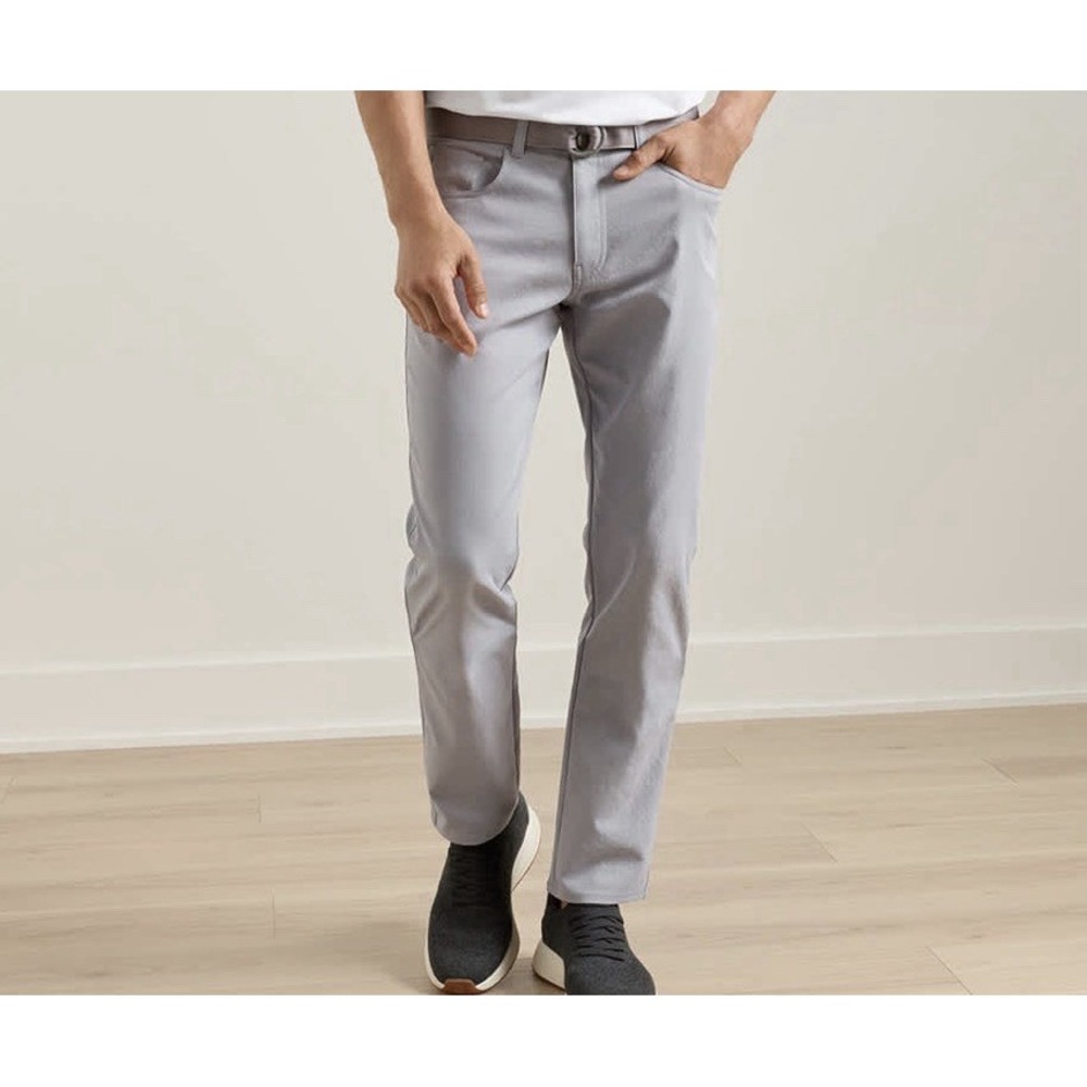 Peter Millar Crown Sport Men's EB66 Performance Five-Pocket Pant Gray Sz 36Lx37